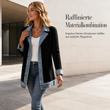 Greta™ | Veste en jean élégante avec empiècements en maille