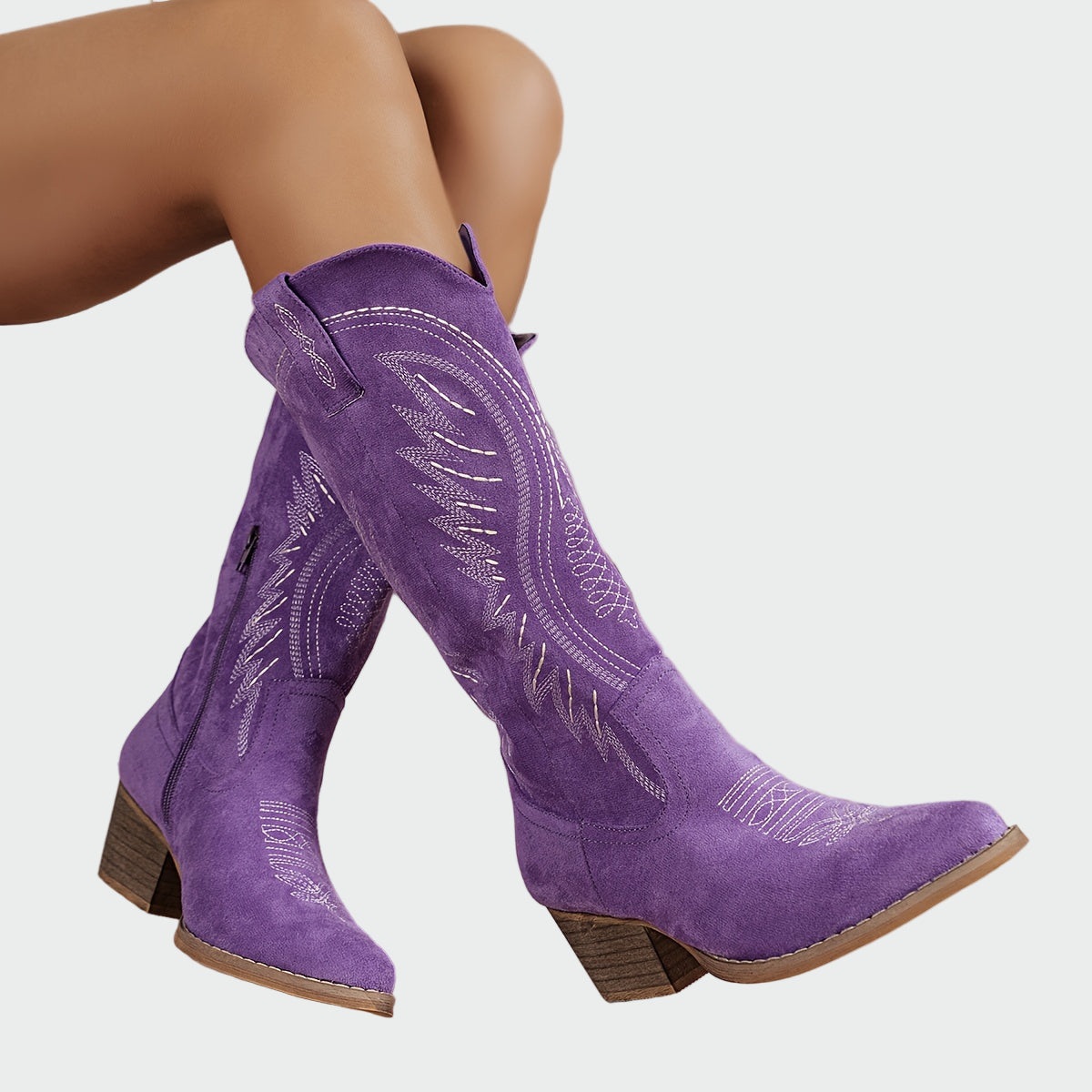 Nóra | Barna velúr női cowboy csizma