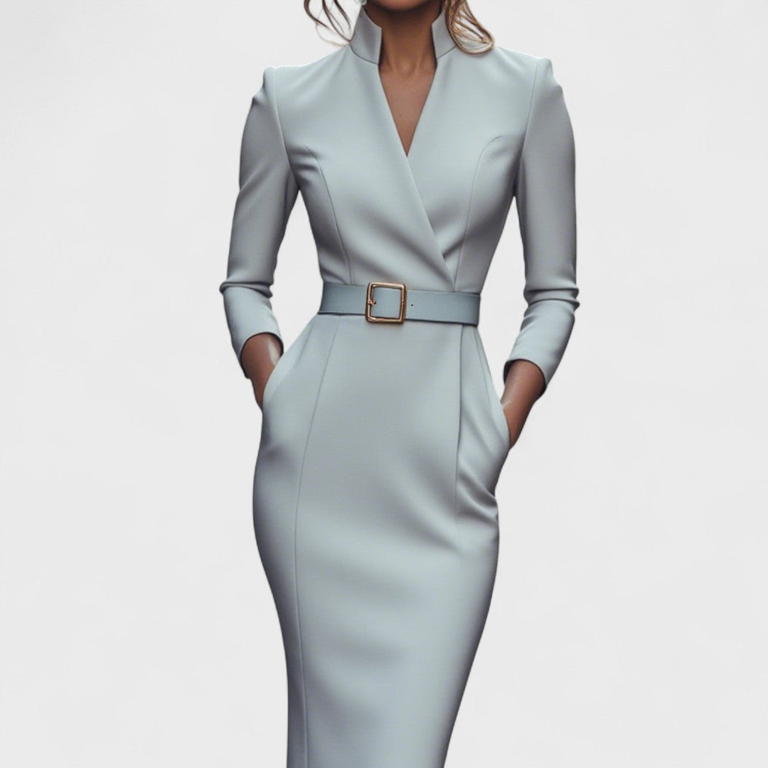 Lunori™ | Mandarin Luxe – Maxi ruha övvel