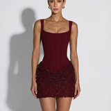 Serafina™ | Mini Couture Ruha Fűzővel és Ékszerdrapériával