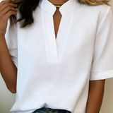 Margaux | Elegáns V-nyakú blúz arany részlettel
