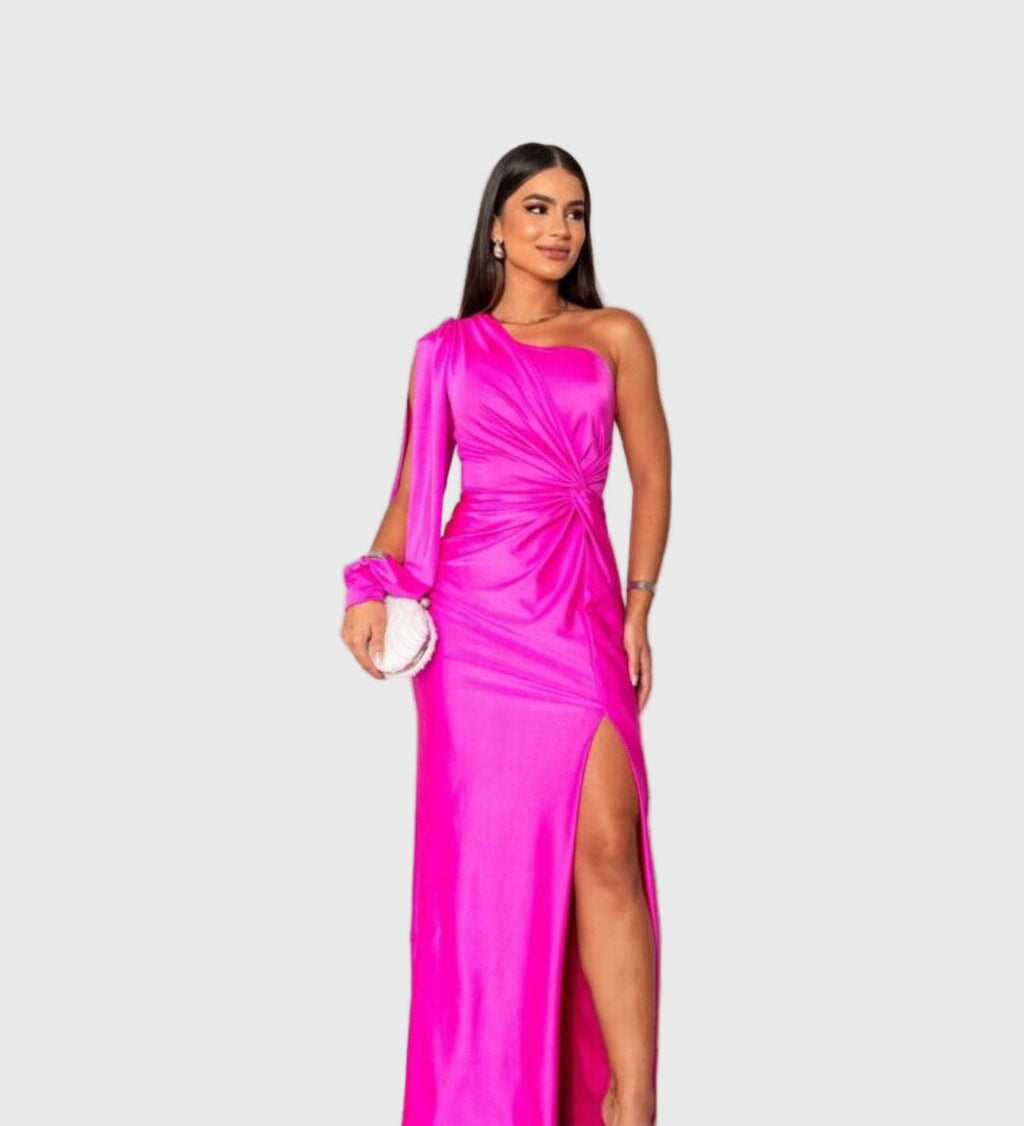 Melisa | Elegáns egyvállas estélyi ruha