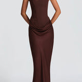 Leonor™ – Elegáns Maxi Ruha Négyzetes Kivágással