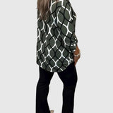 Noor | Grafikus mintás elegáns blúz