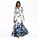 Emilia | Elegáns virágos maxi ruha