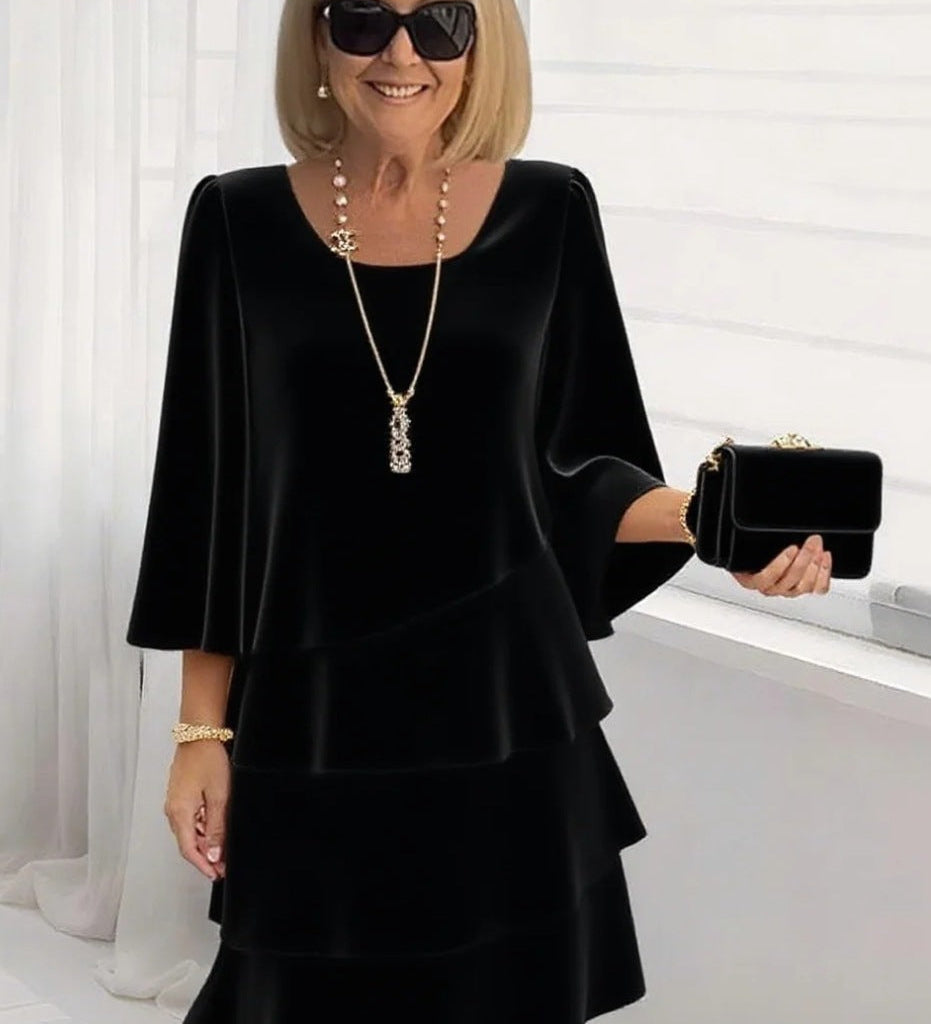 Margaux – Elegáns Midi Ruha Ráncokkal