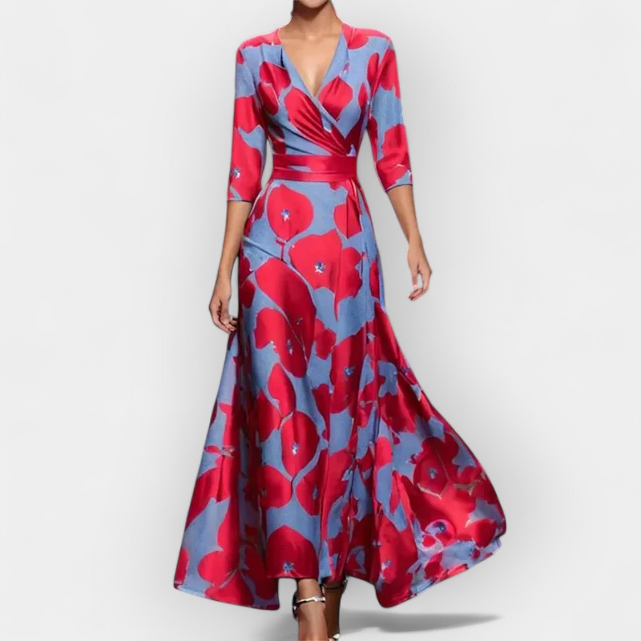 Réka | Elegáns virágos maxi ruha