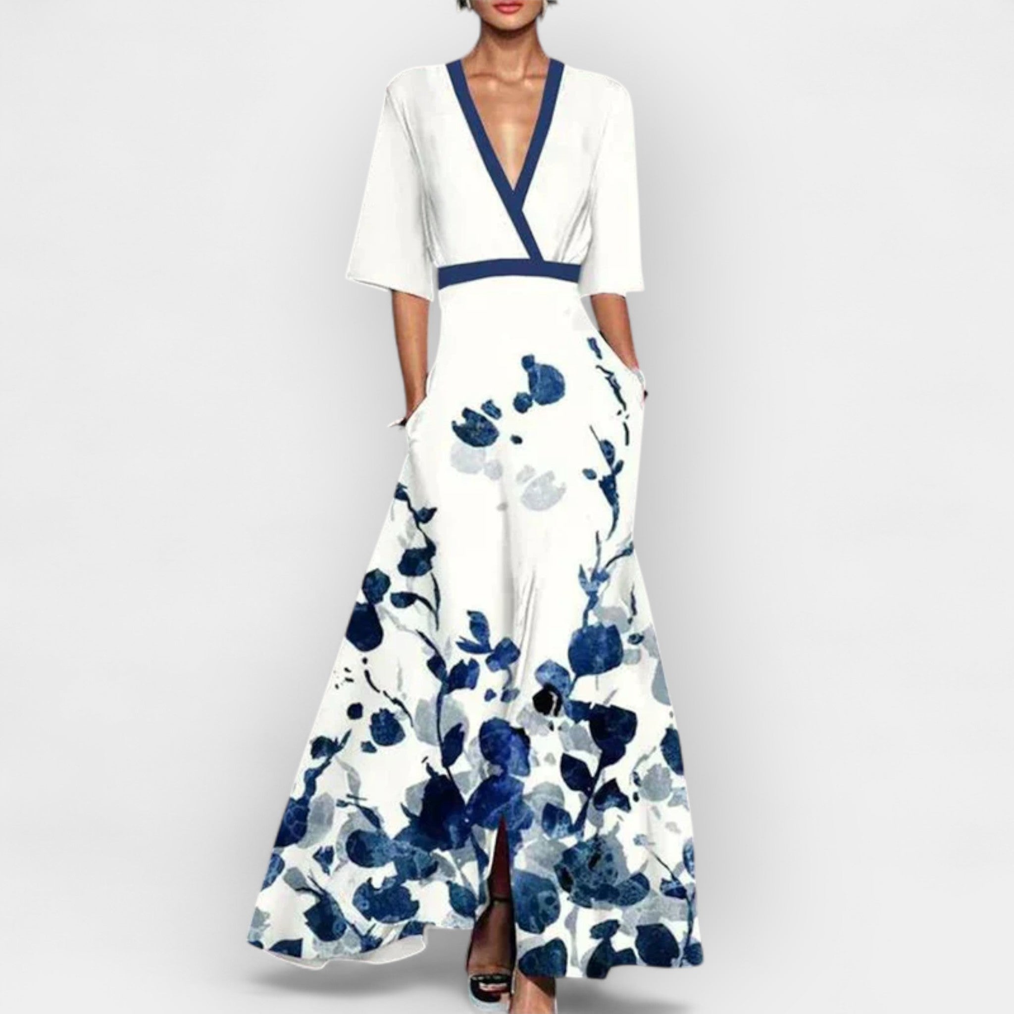 Réka | Elegáns virágos maxi ruha