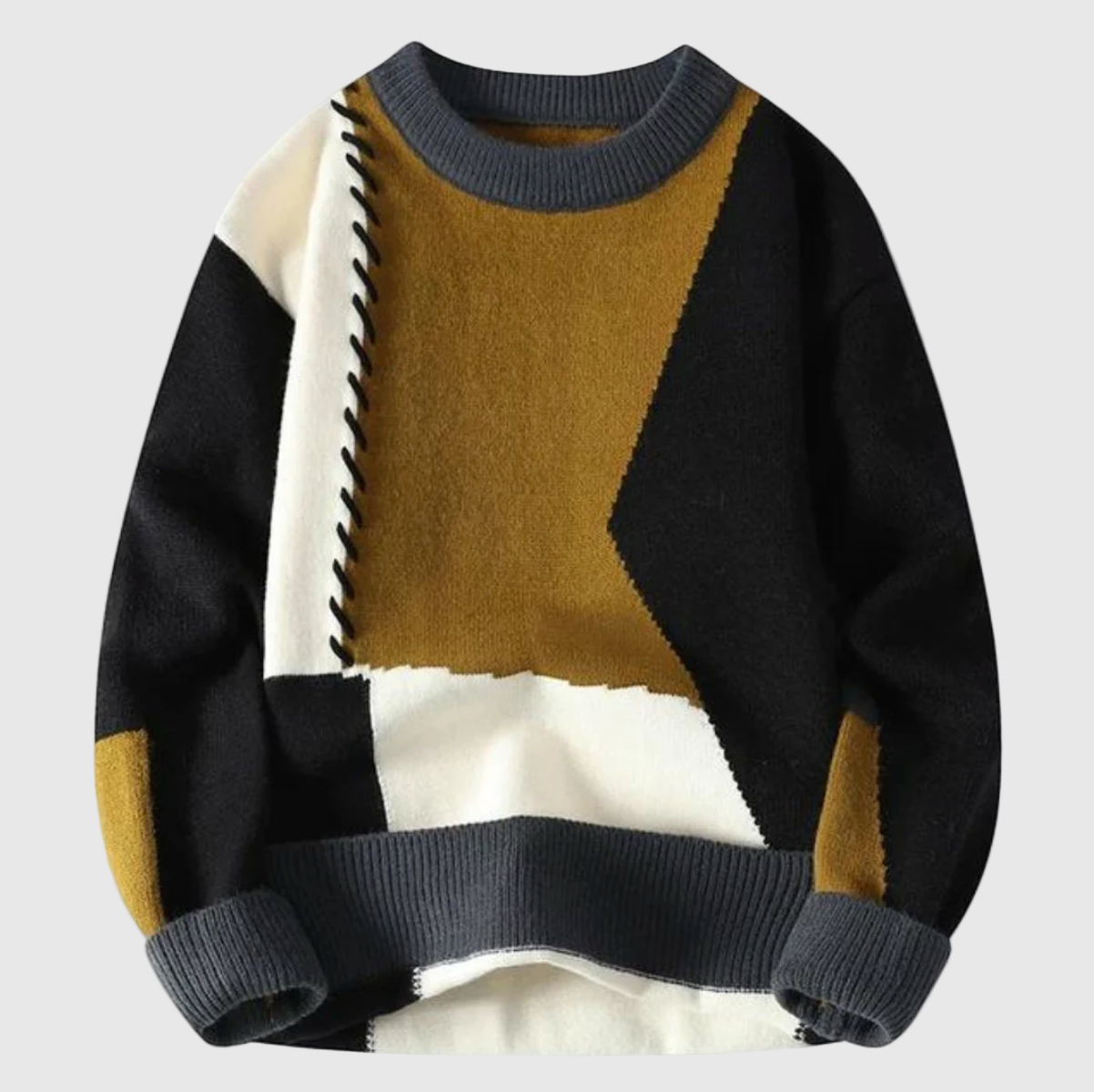 Jordán – Kötött pulóver patchwork mintával