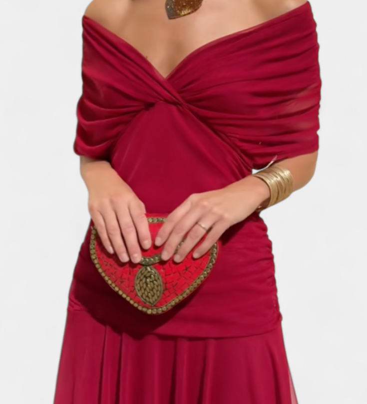 Amarra™ – Elegáns Hosszú Ruha Drapé Chiffonból