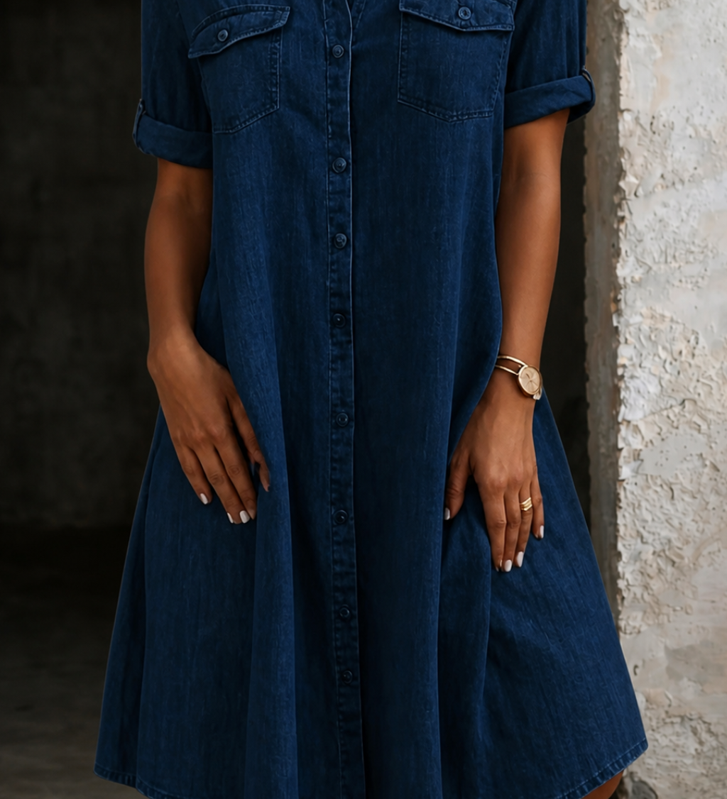 Patricia | Kényelmes Midi Ruha Farmer Stílusban