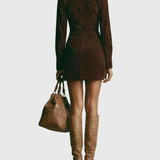 Harper | Suede cipzáras mini ruha