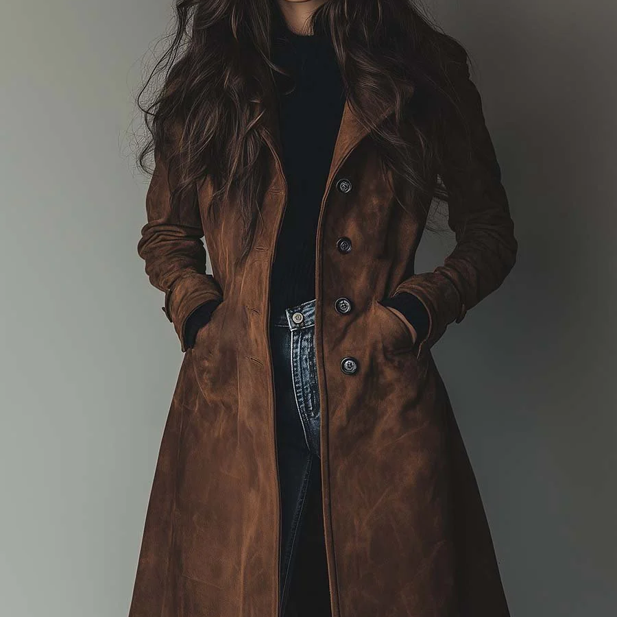 Danoir | Vintage stílusú velúr trench-coat