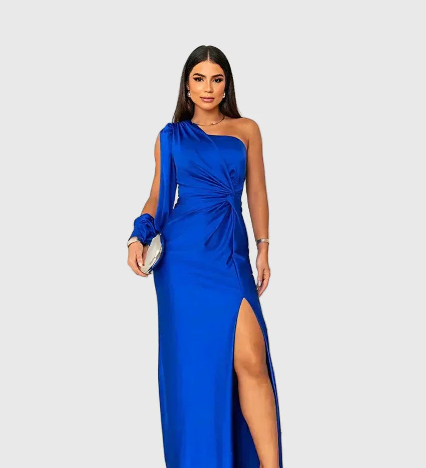 Melisa | Elegáns egyvállas estélyi ruha