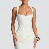 Leonor™ – Elegáns Maxi Ruha Négyzetes Kivágással