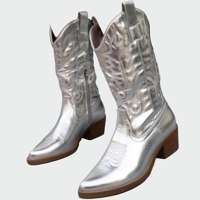 Lili | Fényes rózsaszín cowboy cipők