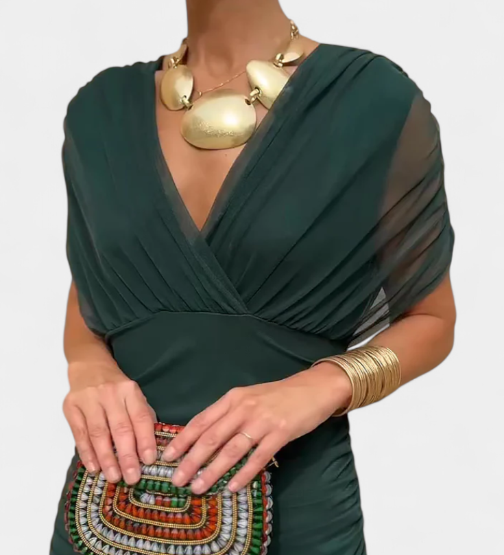 Amarra™ – Elegáns Hosszú Ruha Drapé Chiffonból