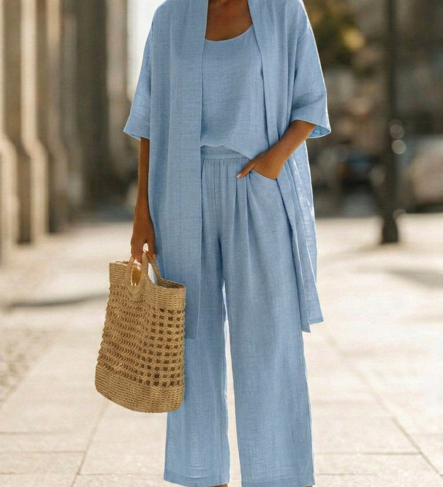 Isabella | Effortless Linen-Cotton Three-Piece Set