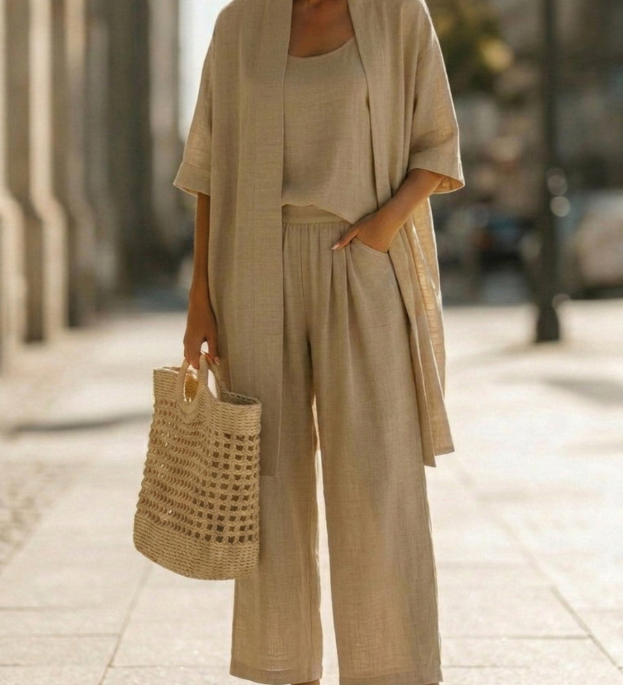 Isabella | Effortless Linen-Cotton Three-Piece Set