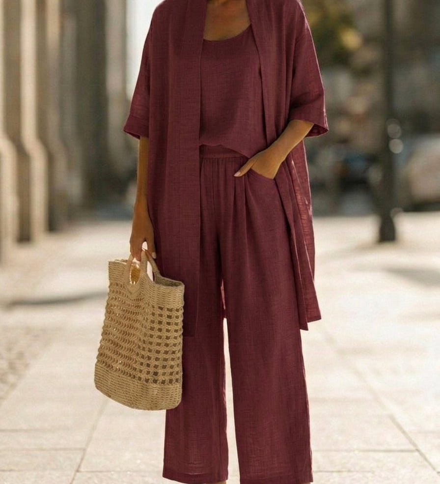Isabella | Effortless Linen-Cotton Three-Piece Set