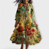 Marina | Elegáns boho ruha virágmintával